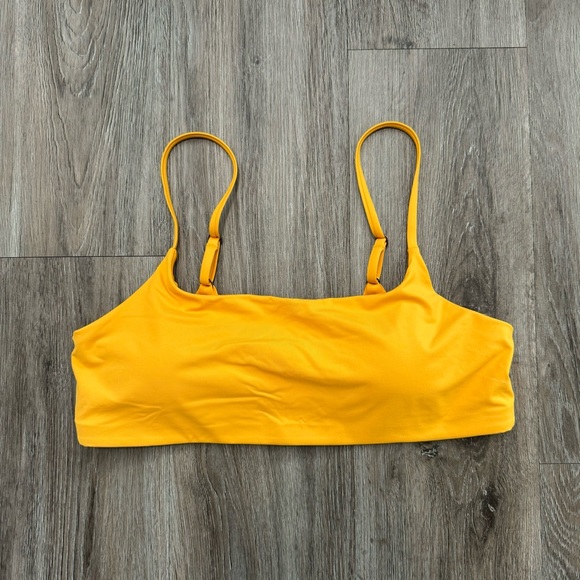 Athleta Yellow Bikini Top Adjustable Straps Removable Pads Womens Size XL - Picture 1 of 7